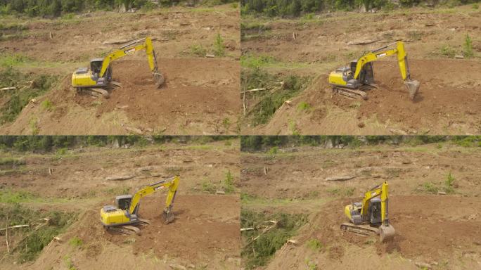 耕地改良挖土机山地作业丨HLG原素材
