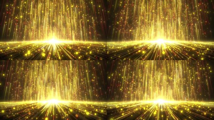 4k金色拖尾粒子射线粒子上升背景无缝循环