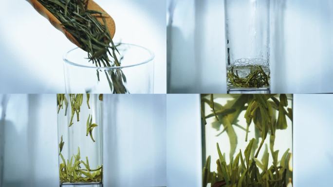 茶叶玻璃杯泡茶竹简