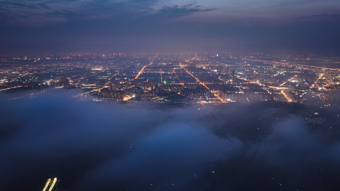 成都龙泉山夜景云海延时4k