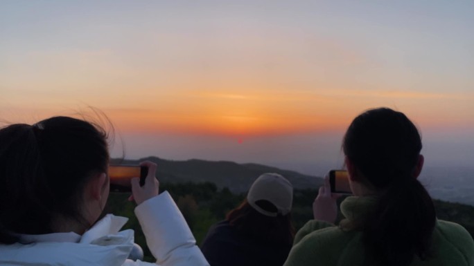 太原玉泉山三星池日出航拍延时