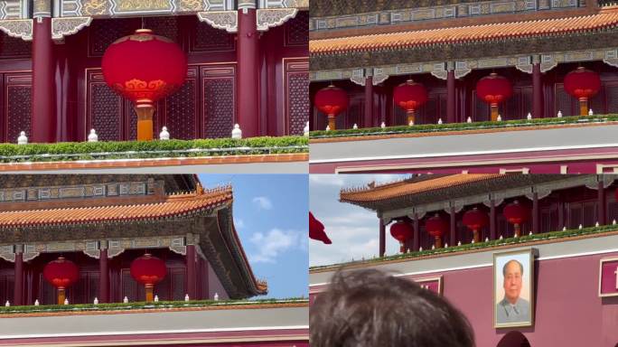 北京天安门城楼上的大红灯笼4K原创视频