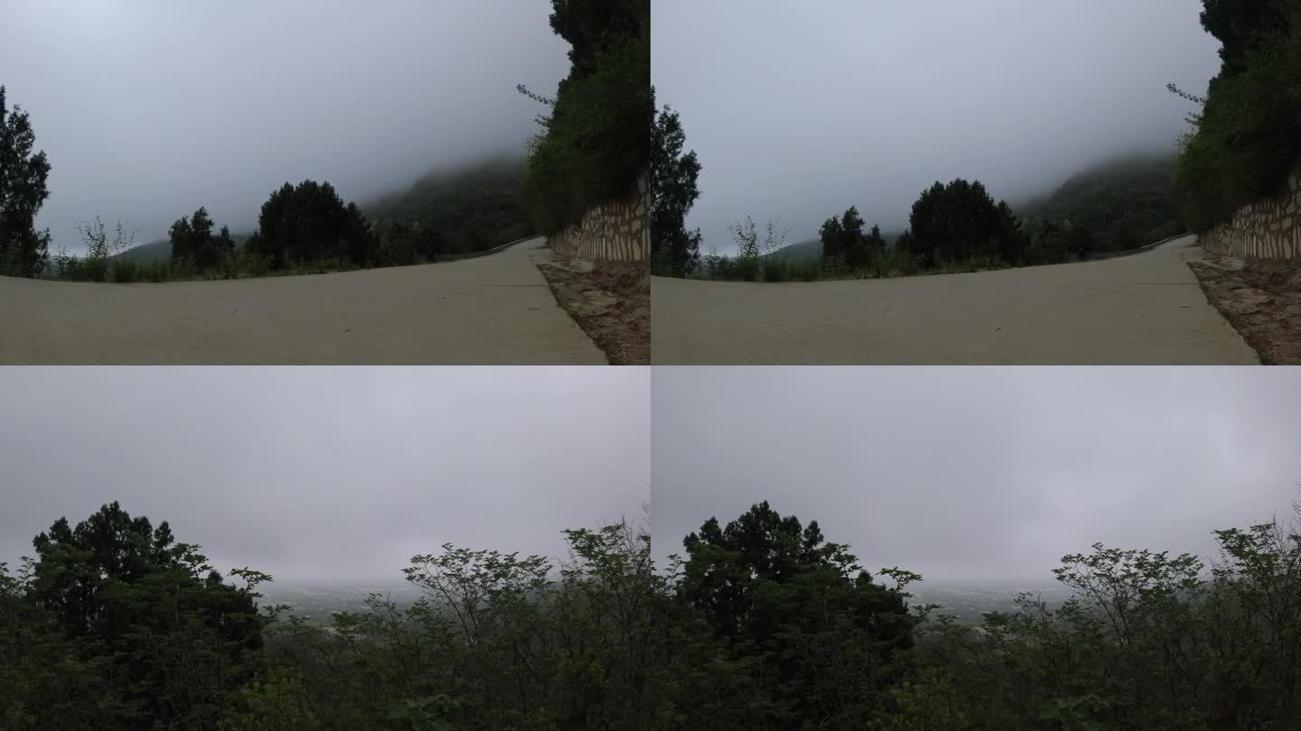阴天山林云层延时摄影