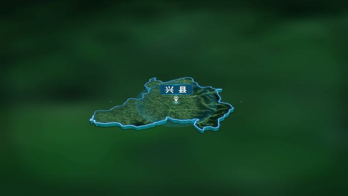 4K大气吕梁市兴县地图面积人口信息展示