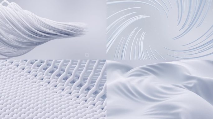 布料编织纤维生长棉线纺织布料飘动三维动画