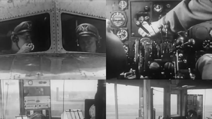 40年代机场塔台 塔台 指挥飞机