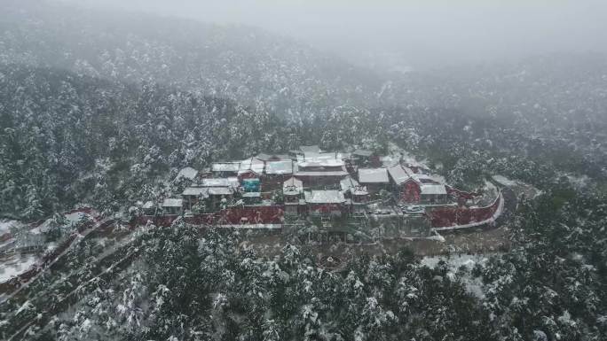 太原西山偏桥沟雪景航拍