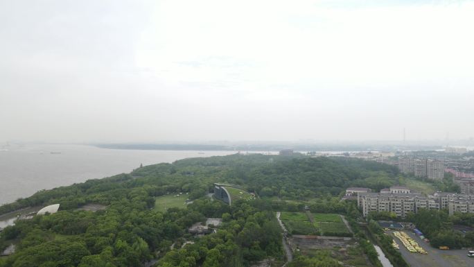 上海吴淞炮台湾湿地森林公园4K航拍原素材