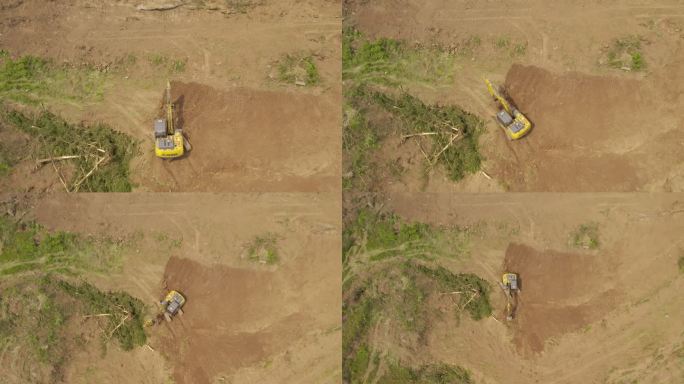 挖土机山地作业改良耕地丨HLG原素材