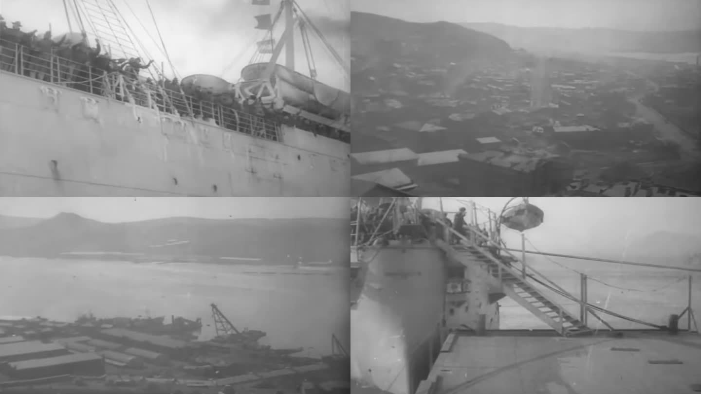 20年代海参威港口码头协约国军队
