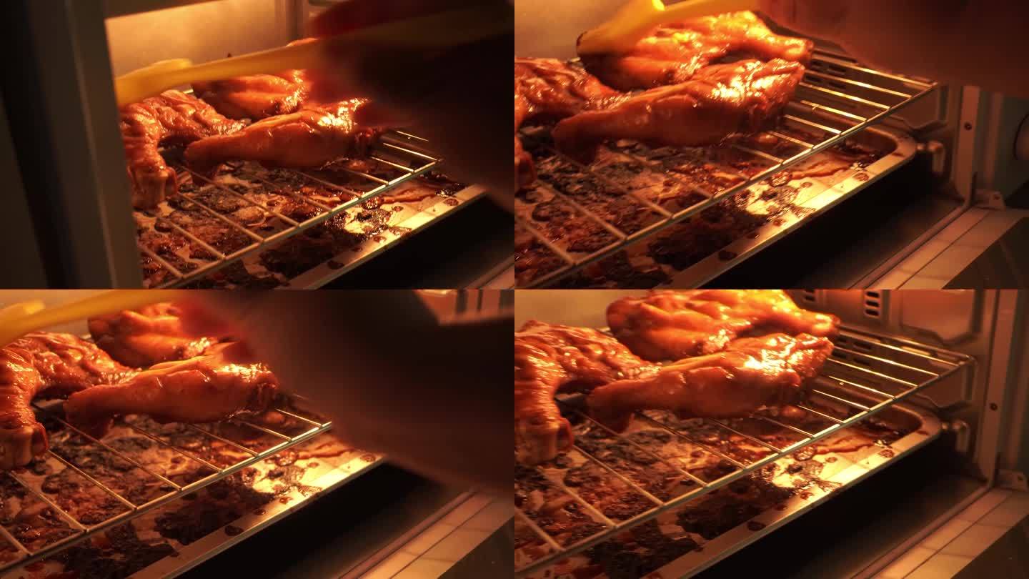 用蜂蜜黄油酱给烤鸡刷酱料 (3)
