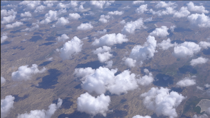 白云朵朵 云海 飞机视角