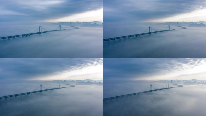 大连星海湾大桥平流雾延时