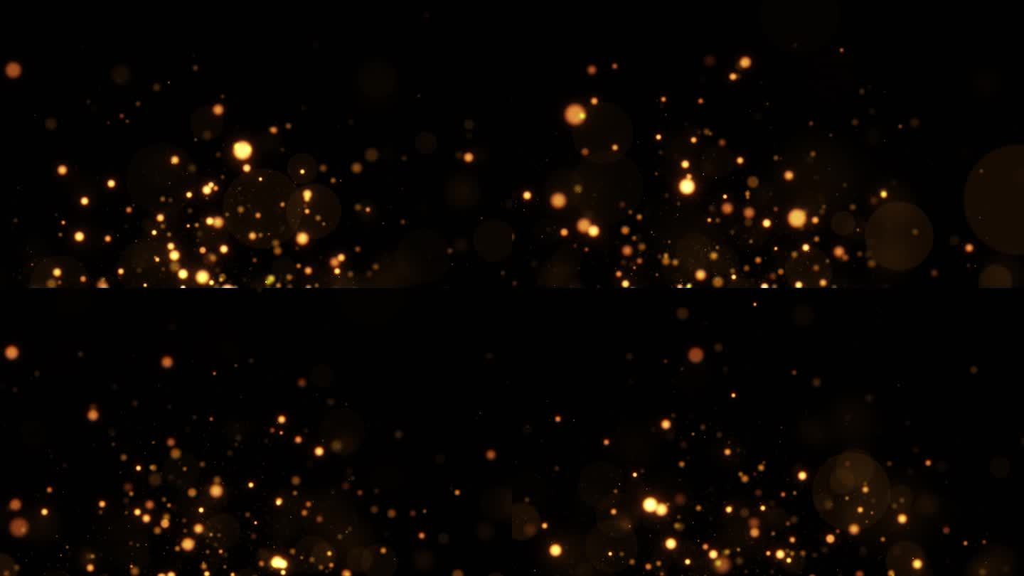 4K动态金色粒子火花星光闪烁背景视频