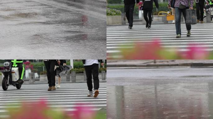 下雨天路面拍摄