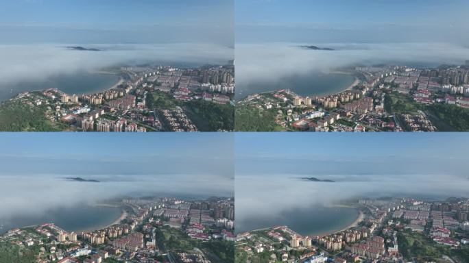 威海 蓝天 云层 平流雾 城市