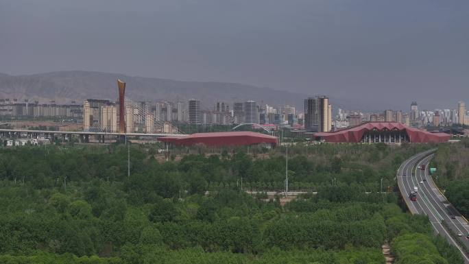 大地湾湿地公园  乐都区 城市建设 航拍