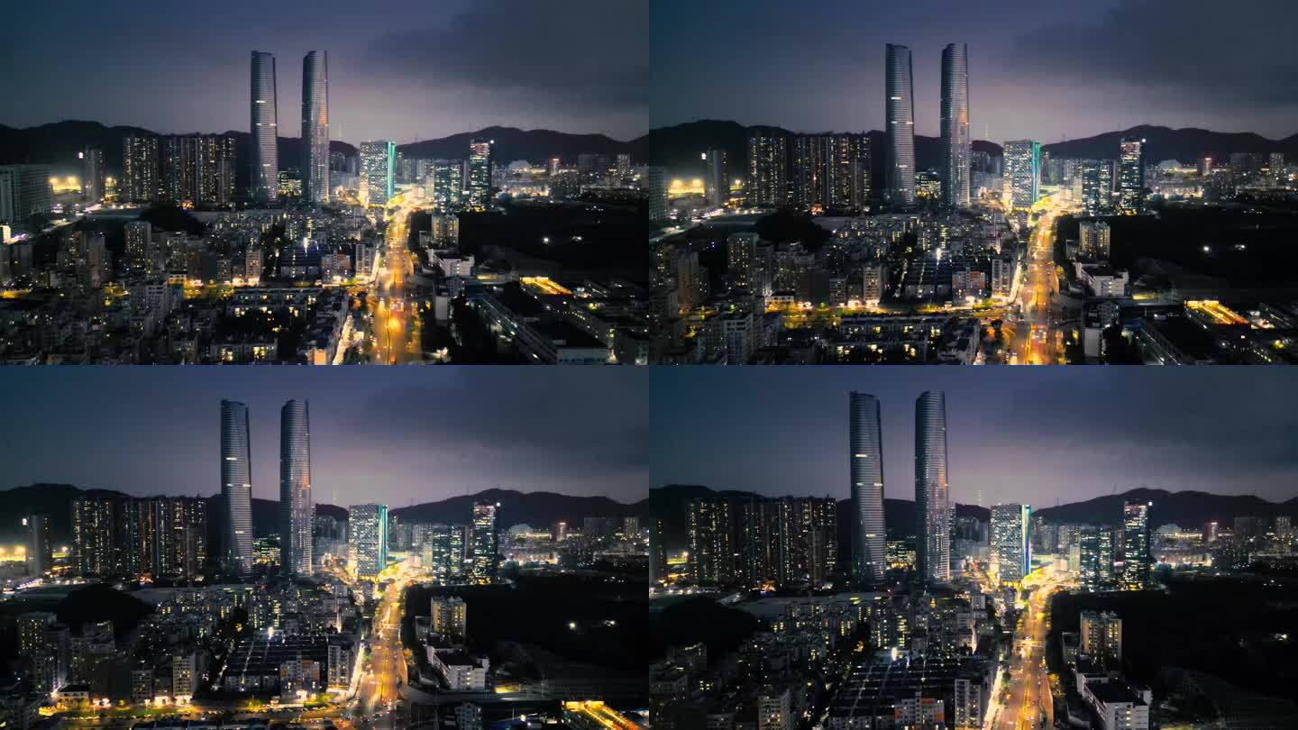 深圳双子大厦夜景4K