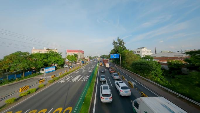 城市道路拥堵早晚高峰车流塞车航拍