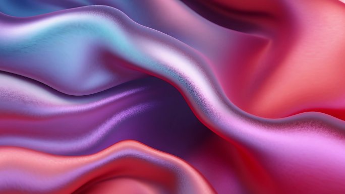荧光绸子 抽象流动布料背景3D渲染