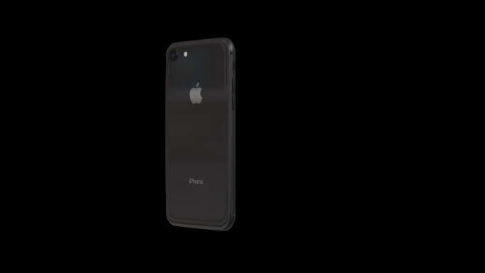 苹果iPhone 8黑色手机旋转透明背景