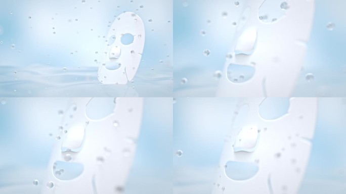 面膜吸收水分广告三维动画素材