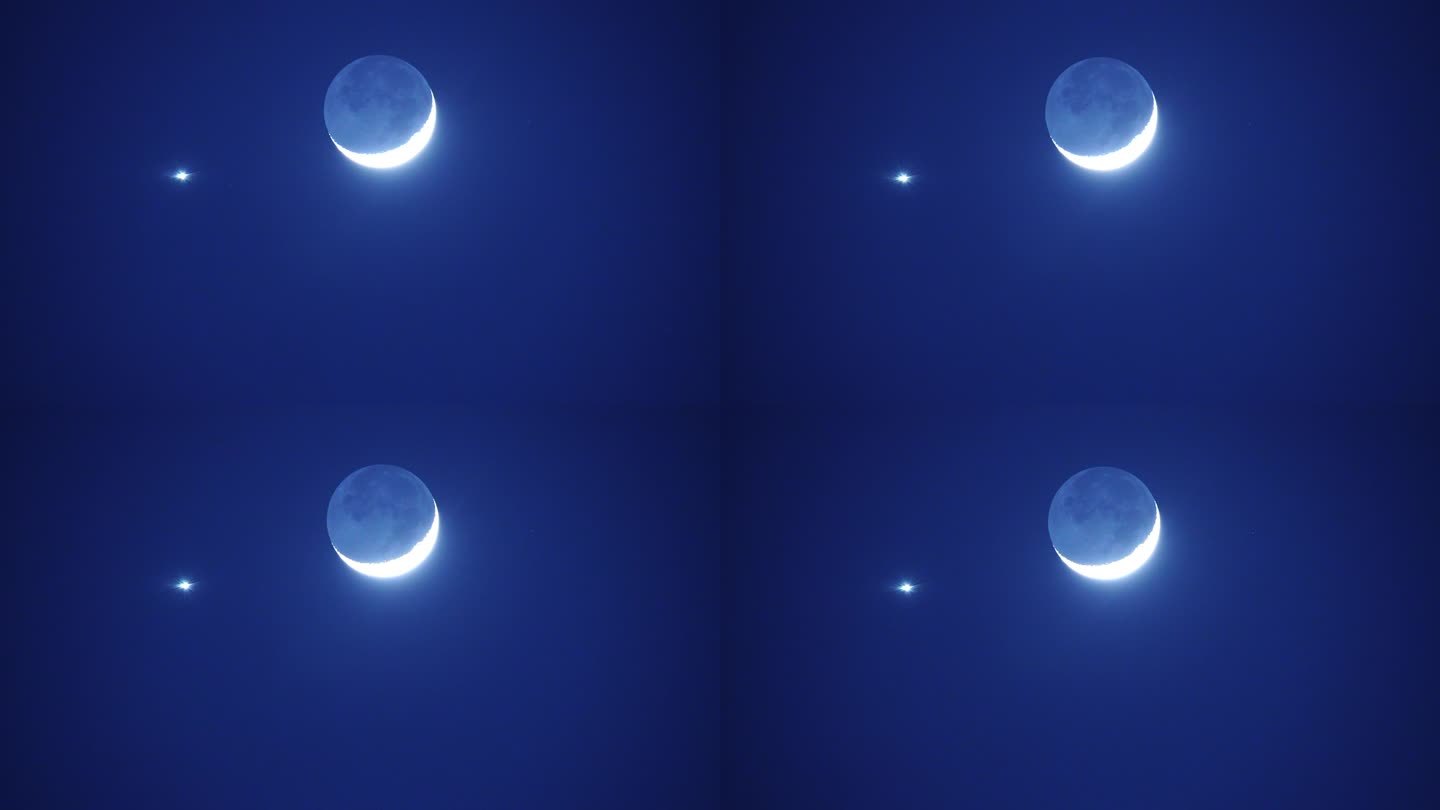 夜空中的金星和月亮-——金星伴月