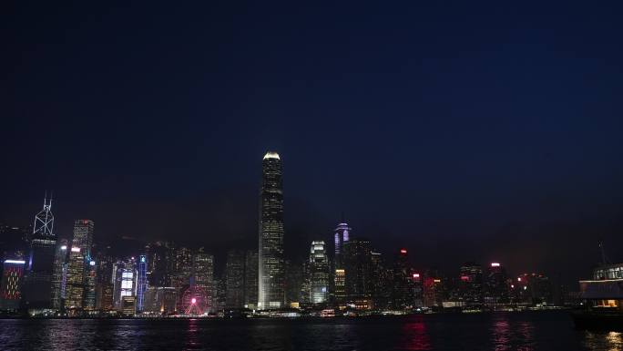 延时维港夜景傍晚海港