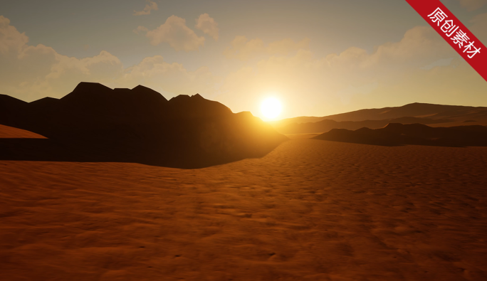 沙漠沙丘沙漠日出日落