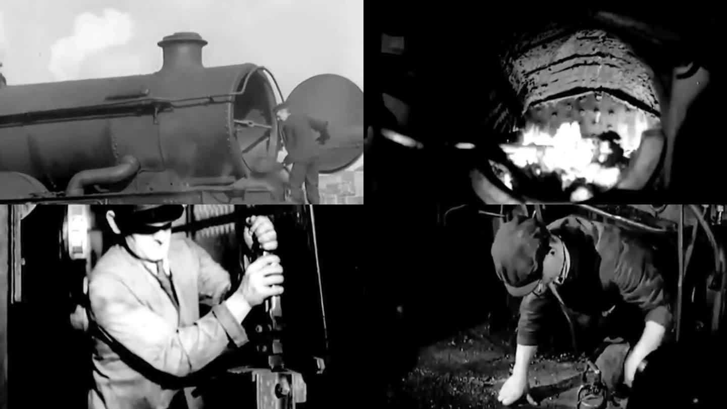 火车清理检修 清理锅炉 40年代50年代