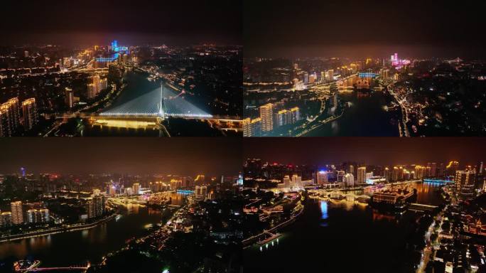 福州夜景航拍全景图