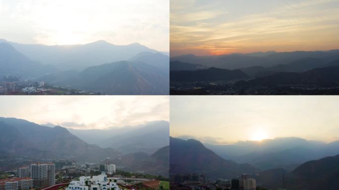 【4K】山脉与小镇/自然环境 镜头合集