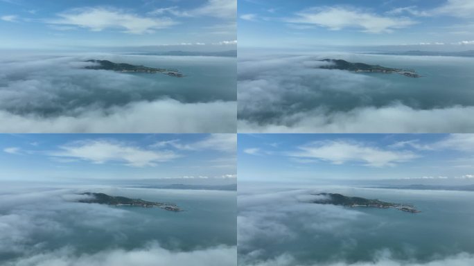 威海 蓝天 云层 平流雾 城市