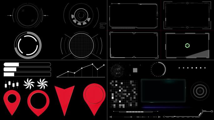 32个科技HUD信息元素