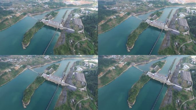 马山县百龙滩水力发电厂航拍