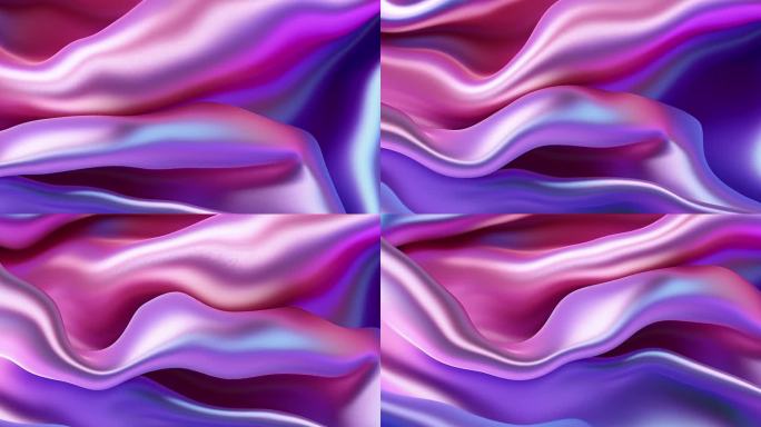 荧光绸子 抽象流动布料背景3D渲染