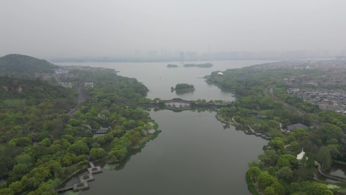 无人机航拍无锡长广溪湿地公园自然风光
