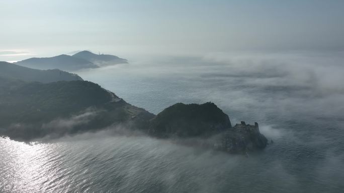 威海 蓝天 云层 平流雾 猫头山