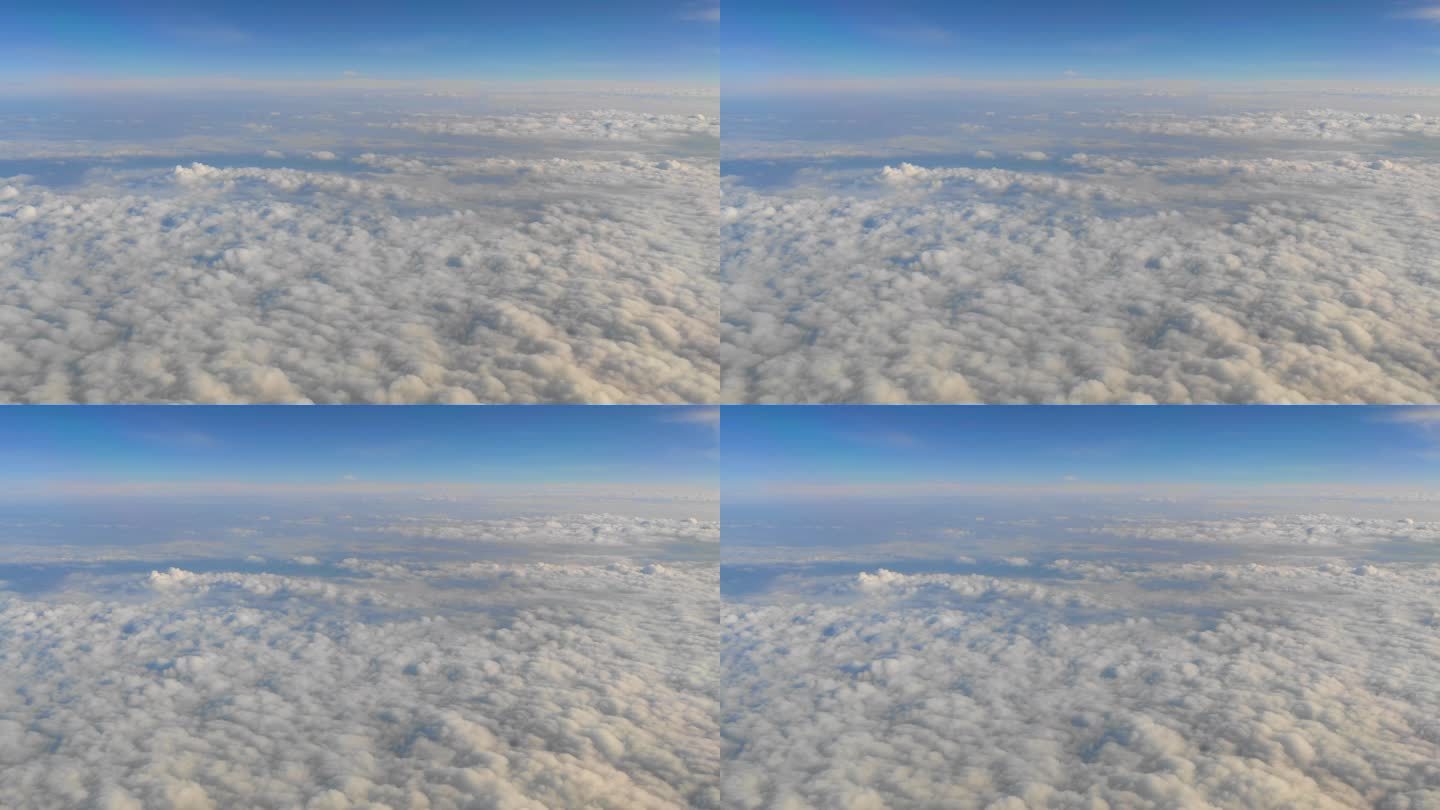 重庆上空飞机窗外的云海风光