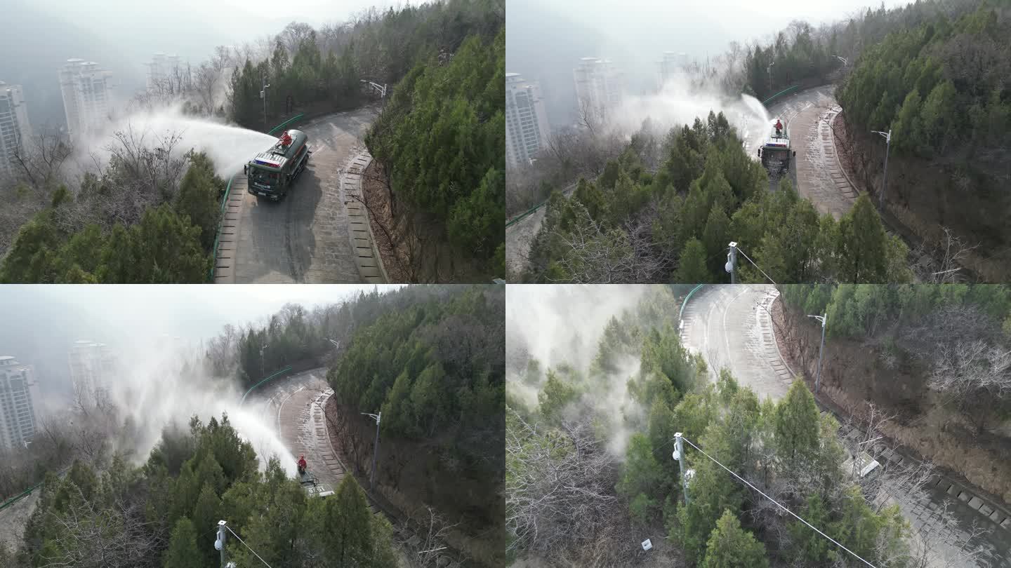 高温森林洒水增湿防火