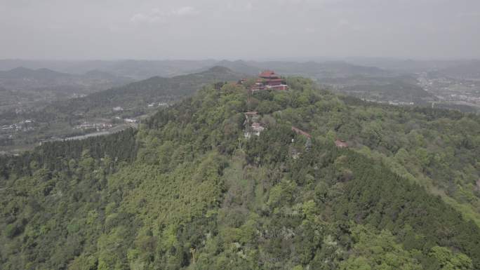 航拍南充西山栖乐寺丨dlog原素材