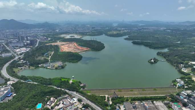 【正版合集素材】深圳石岩水库航拍