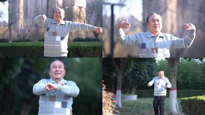 退休老人跳舞锻炼活动老年生活