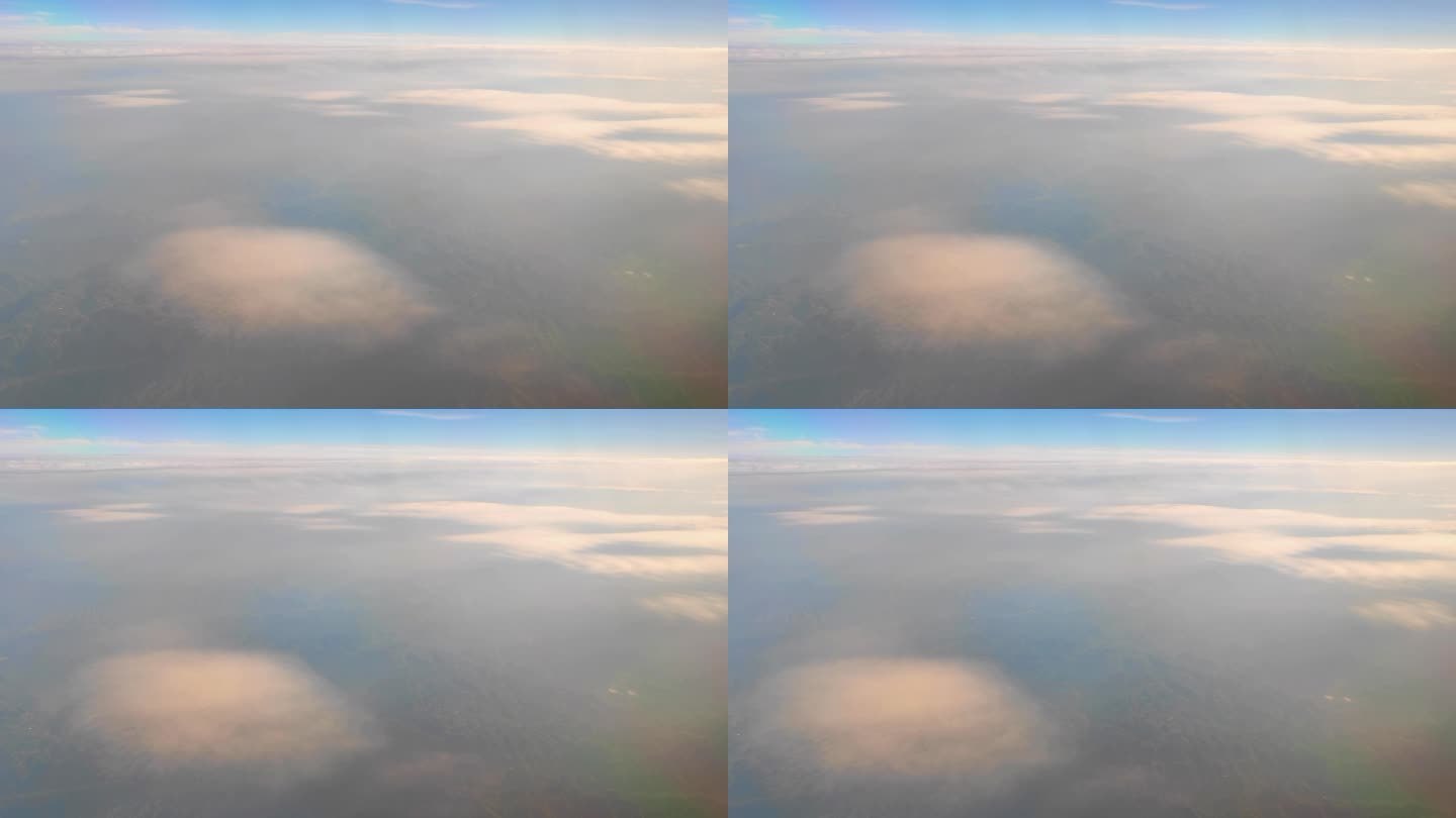 湖北宜昌飞机窗外漂浮的云景
