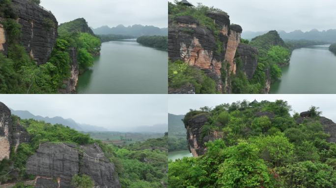 航拍崇左雨花石景区