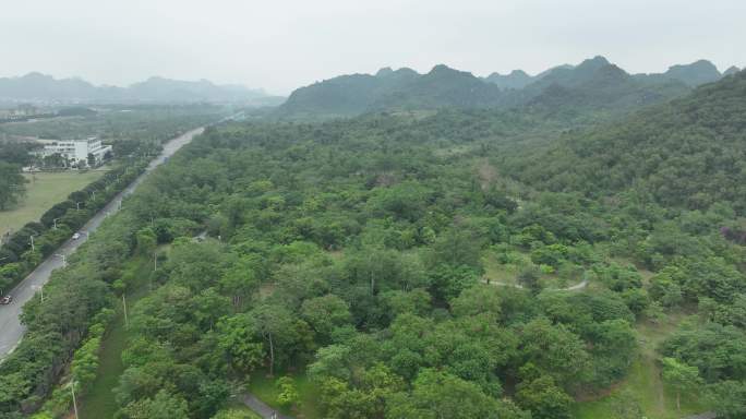 航拍崇左龙峡山国家森林公园