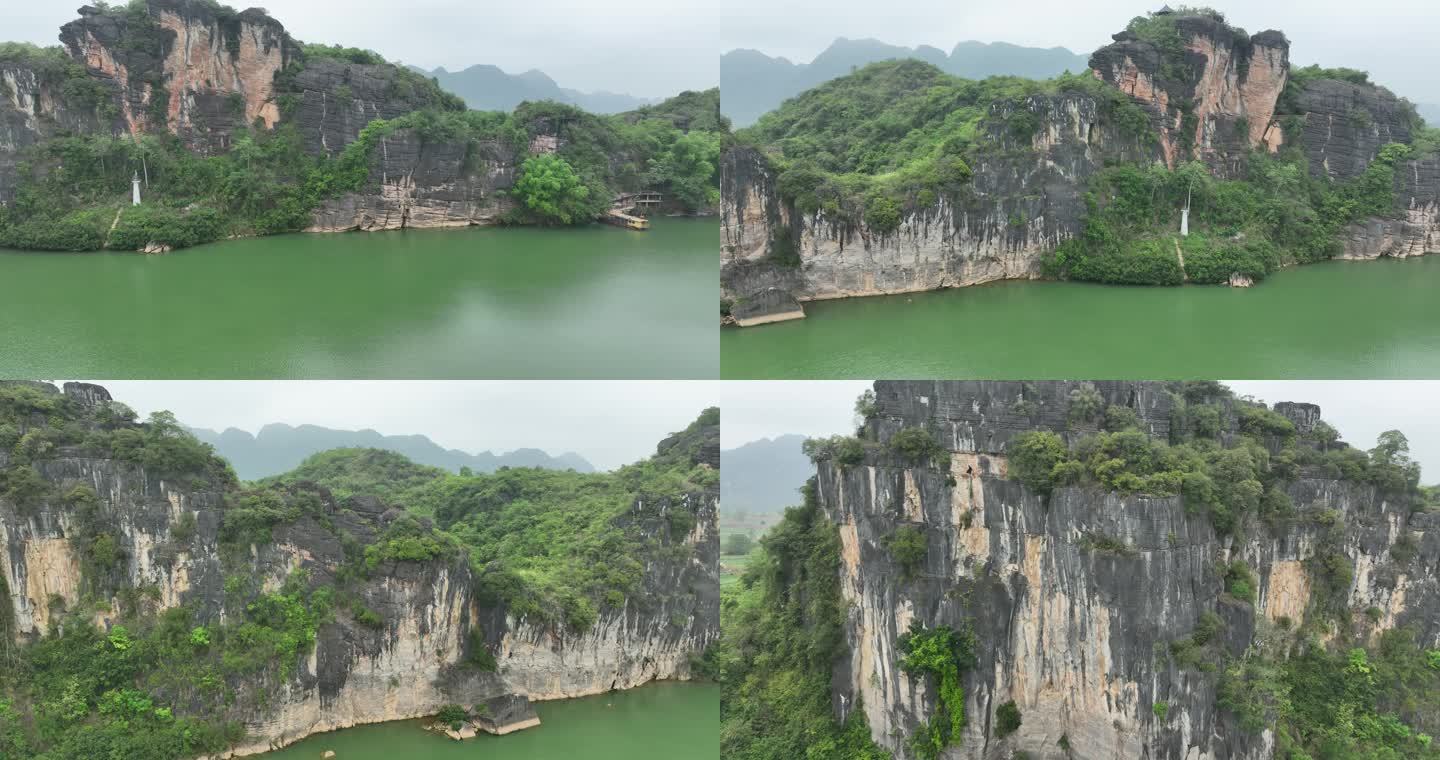 航拍崇左雨花石景区