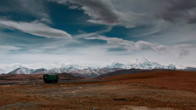 西藏旅游风光喜马拉雅希夏邦马峰延时