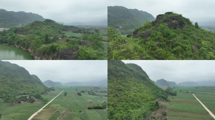 航拍崇左雨花石景区