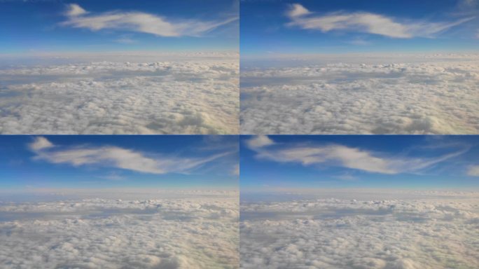 重庆上空飞机窗外的云海风光